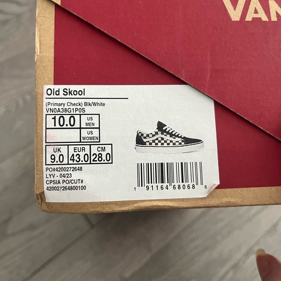 Vans Checkerboard Old Skool Sneakers - Black & White primary check VN0A38G1P0S - Picture 6 of 9